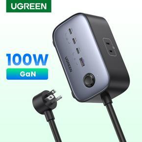 UGREEN GaN 100W Desktop Charger Power Strip Charging Station Fast Charger DigiNest Pro 3 USB C 1 USB A 3 A-C Ports for MacBook Pro iPhone 13 12  Samsung