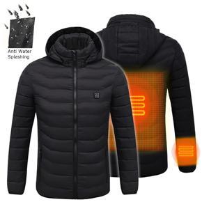 BAESAN Mens Winter Heated USB Hooded Work Jacket Coats Adjustable Temperature [4XL] - 4XL
