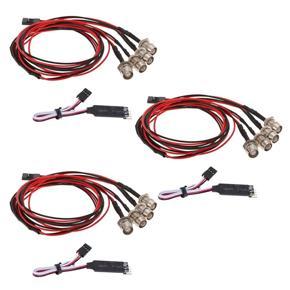 QUANBU 3X 4 LED Light Kit 2 White 2 Red with 3CH Lamp Control Panel for 1/10 1/8 Traxxas TRX4 HSP Axial SCX10 D90 HPI RC Car