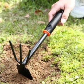 High Quality 1pcs 2 IN 1 Mini Garden Plant Tool Garden Shovel Garden Hoe Rake With Rubber Handle Gardening Shovel Rake Tool