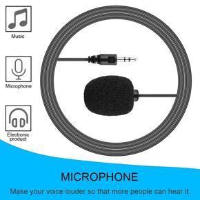 MA Portable Size External 3.5mm Clip-on Lapel Lavalier Microphone For PC Laptop