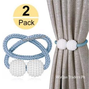 2 pieces (Pair) Magnetic Curtain Tieback Tie Backs Holdbacks Buckle Clip Strap Magnet Pearl Ball Curtain Hanging Belts Rods Rope Accessoires