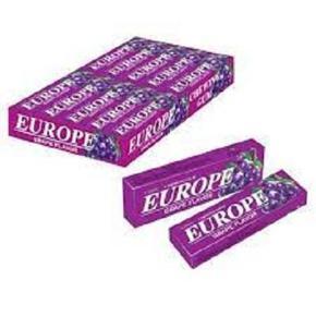 Europe Grape Flavored Chewing Gum - 20 Box (5 Sticks in Per Box)
