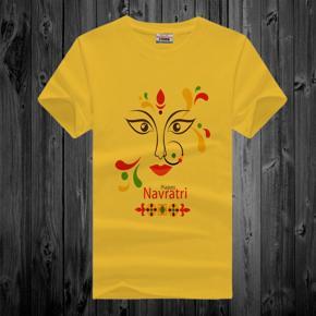 Puja Number 8 Yellow Half Sleeve T-Shirt