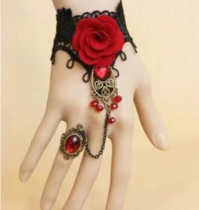 Lace Rose Bracelets Vintage Gothic Butterfly Bracelet For Woman