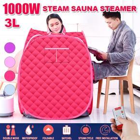 1000W 3L Steaming Box Steaming Steaming Room Sauna Spa Room Home Body Slimming Detox Removal Chloasma Weight Loss Portable Double-pink -