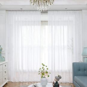 XHHDQES Window White Sheer Curtains 84 Inches Long 4 Panels Sheer White Curtains Clear Curtains Basic Rod Pocket Panel