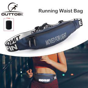 Outtobe Sports Running Belts Waist Bags Outdoor Waterproof Reflective Letter Zipper Waist Packs Fitness Chest Bags Running Pouch Adjustable Buckle with Headphone Plug for Running Jogging Free with Bra