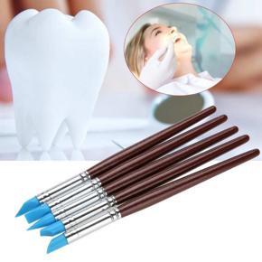 Dental Silicone Brush 5Pcs Adhesive Composite Resin Cement Porcelain Teeth Pen#