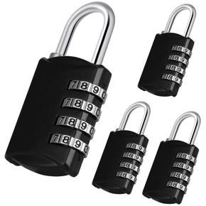 Combination-Padlock 4-Digit-Gym-Locker-Lock - 4 PCS Resettable Combo Lock for Toolbox School Employee Locker