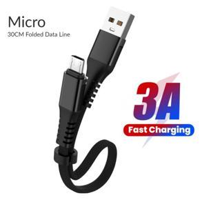 CASIFY X1 3A Micro USB Cable Super Fast Charging Flat Cable Short USB Micro USB Cable Black 30CM