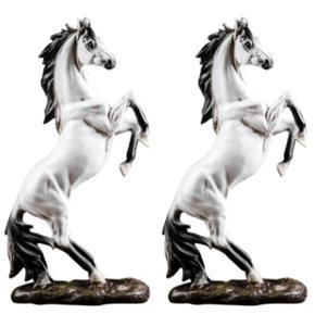 ARELENE 2X Galloping Horse Statue for Home Decor Modern Horse Figurine Sculpture Office Decoration Crafts