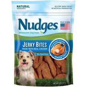 Nudges Jerky Bites Dog Treats, Made With Real Chicken, 5 Oz