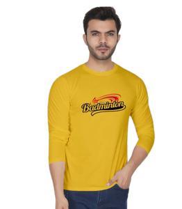 Badminton Yellow 8  long Sleeve T-Shirt For Men