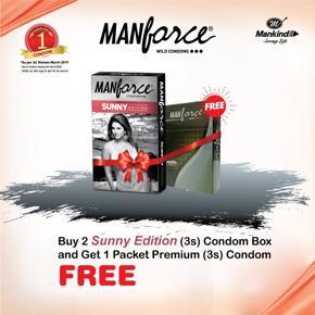 Manforce Condoms Sunny Edition Buy 1 Packets 10 pcs Get 1 Packets premium 3pcs Condom Free