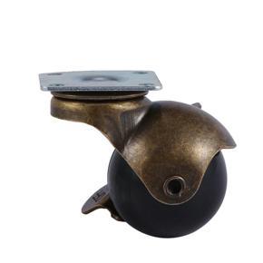 XHHDQES [8 Pack] Swivel Top Plate Hooded Ball Caster Wheels, Antique Bronze (1.5-Inch with Brake)