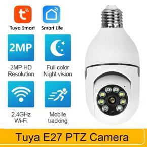 5MP Wireless Rotate Auto Tracking Panoramic Camera Light Bulb Wifi PTZ IP Cam Remote Viewing Security E27 Bulb Interface