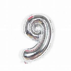 Number Balloon for Decoration -Silver