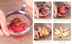 Stainless Steel Apple Slicer 8 Blades Apple Corer Durable Heavy Duty Apple Cutter Easy Grip with Sharp blade