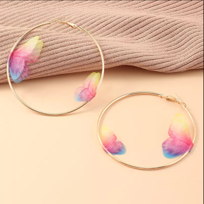 Trendy Big Hoop Earrings Aesthetic Butterfly Wing Earrings Large Hoop Earrings for Women/ Earrings for Girls Simple Stylish New Collection