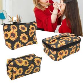 Toiletry Bag Set, Sunflower Makeup Bags Scratch Resistant for Daily Makeup for Travel