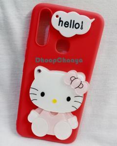 VIVO Y11 / VIVO Y12 / VIVO Y15 / VIVO Y17 - Hello Kitty Soft Silicone Rubber 3D Cartoon Personality Cosmetic Middle Mirror Cute Flexible Case Cover