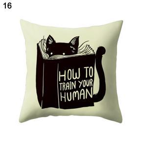 Cute Cartoon Cat Print Soft Throw Pillow Case Cushion Cover Home Office Decor