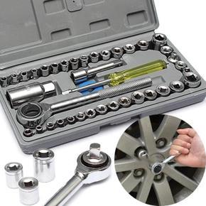 40 in 1 Pcs Tool Kit & Screwdriver and Socket Set Automobile Tool Box Set