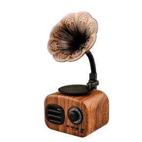 Leno Retro Wood Portable Mini Bluetooth Speaker Wireless Loudspeaker Outdoor Speaker Sound System TF FM Radio Music Subwoofer