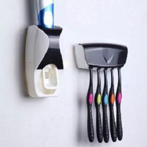 Automatic Toothpaste Dispenser And Brush Holder Creative Toothpaste Squeezing Device Set -