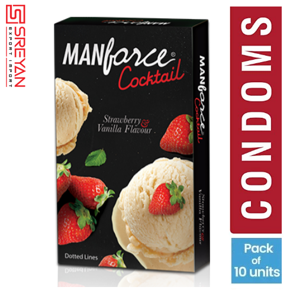 Manforce Cocktail Strawberry Vanilla Condoms - 10's Pack