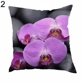 Orchids Stone Print Home Decorative Throw Vintage Square Shape Pillow Case Cover