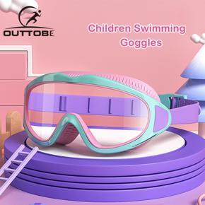 Outtobe Children's Swimming Glasses Waterproof Anti-fog HD Large Frame Submersible Professional Equipment Clear Wide Vision Adjustable Swim Glasses Diving Goggles Eyewear