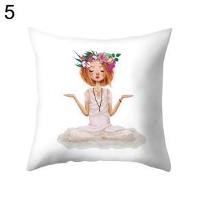 Meditation Girl Square Throw Pillow Protector Case Cushion Cover Bedding Article