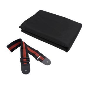 1Pcs Guitar Straps Nylon Acoustic Guitar Strap Black + Red & 1Pcs Piano Keyboard 61 Key Keyboard Cover Dust Cover