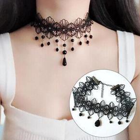 Punk Gothic Lace Choker Collar Necklace Pendant