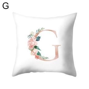 26 Alphabet Flower Print Soft Throw Pillowcase Cushion Cover Wedding Home Decor