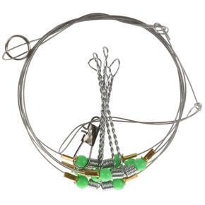 10Pcs Fishing Hooks Anti-Winding Swivel String Sea Fishing Hook Steel Rigs Wire Leader Fish Hooks(5 Steel Wires)