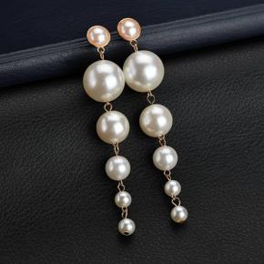 Trendy Simple Artificial Pearl Long Drop Earrings for Women New Collection Fashion Jewelry - Earrings for Girls Simple Fashion