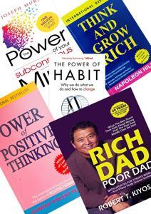 Most Popular 5 Books set -Rich Dad Poor Dad , Think And Grow Rich , Power Of Habit , THE Power Of Positive Think king , Subconscious Mind - Paperback