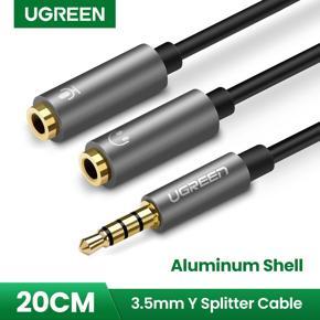 Ugreen 3.5mm Audio Splitter Cable for Computer Jack 3.5mm 1 Male to 2 Female Mic Y Splitter AUX Cable Headset Splitter Adapter