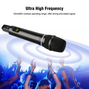 Dual Rechargeable Wireless Microphone Karaoke System ARCHEER Professional UHF Handheld Dynamic Microphone Set with Bluetooth Receiver