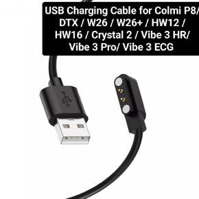 USB Charging Cable for Colmi P8/ DTX / W26 / W26+ / HW12 / HW16 / Crystal 2 / Vibe 3 HR/ Vibe 3 Pro/ Vibe 3 ECG Portable Smart Watch Magnatic Charger