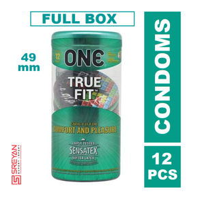 One Condom True Fit 49mm Condoms - 12pcs (Malaysia)