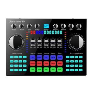 K1 Computer Phone Voice Changer HIFI Live Sound Card Mixer Board Streaming Audio Bluetooth 5.0 Universal