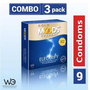 Moods - Gold Electrify Condom - Combo Pack - 3 Packs - 3x3=9pcs