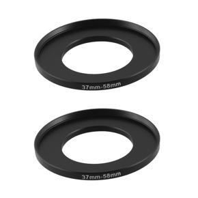 ARELENE 2pcs 37mm to 58mm Filter Lens 37mm-58mm Step Up Ring Adapter for Camera