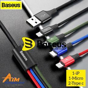 Baseus 4 in 1 Rapid Series Cable (Type C, Lightning, Micro USB)