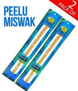 Peelu Miswak 2 pcs of bundle Vacuum Packed Natural Toothbrush 7 inch Approx | Pilu Miswak