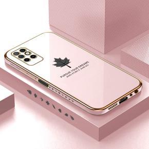 Hontinga for Infinix Note 8I Back Cover Luxury 6D Plating Maple Leaf Side Pattern Case Soft Silicone Square Phone Cases